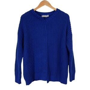 Asos Cobalt Blue Sweater Patchwork Chunky Knit Asymmetrical 4 S Reconstructed